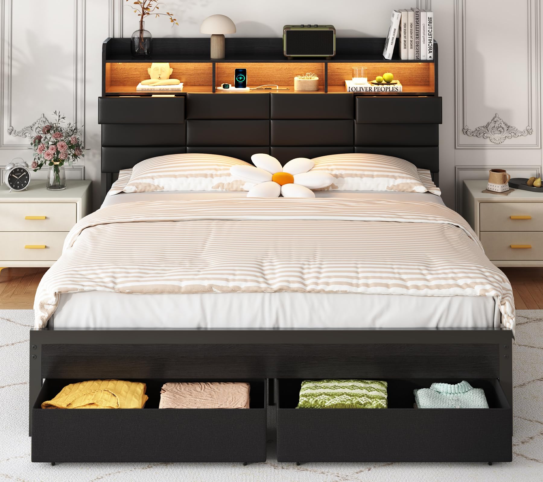 King Size Bed Frame with Stora - King Size Bed Frame With Storage Drawers recension och pris