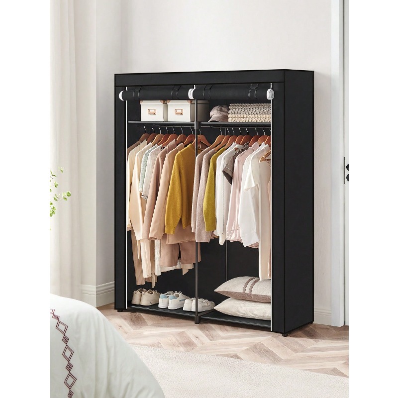 Black Closet Wardrobe, Portabl - Wardrobe Closet Portable Fabric Cover recension och pris