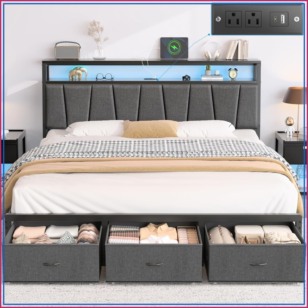 King Size Bed Frame with Stora - King Size Bed Frame With Storage Drawers recension och pris