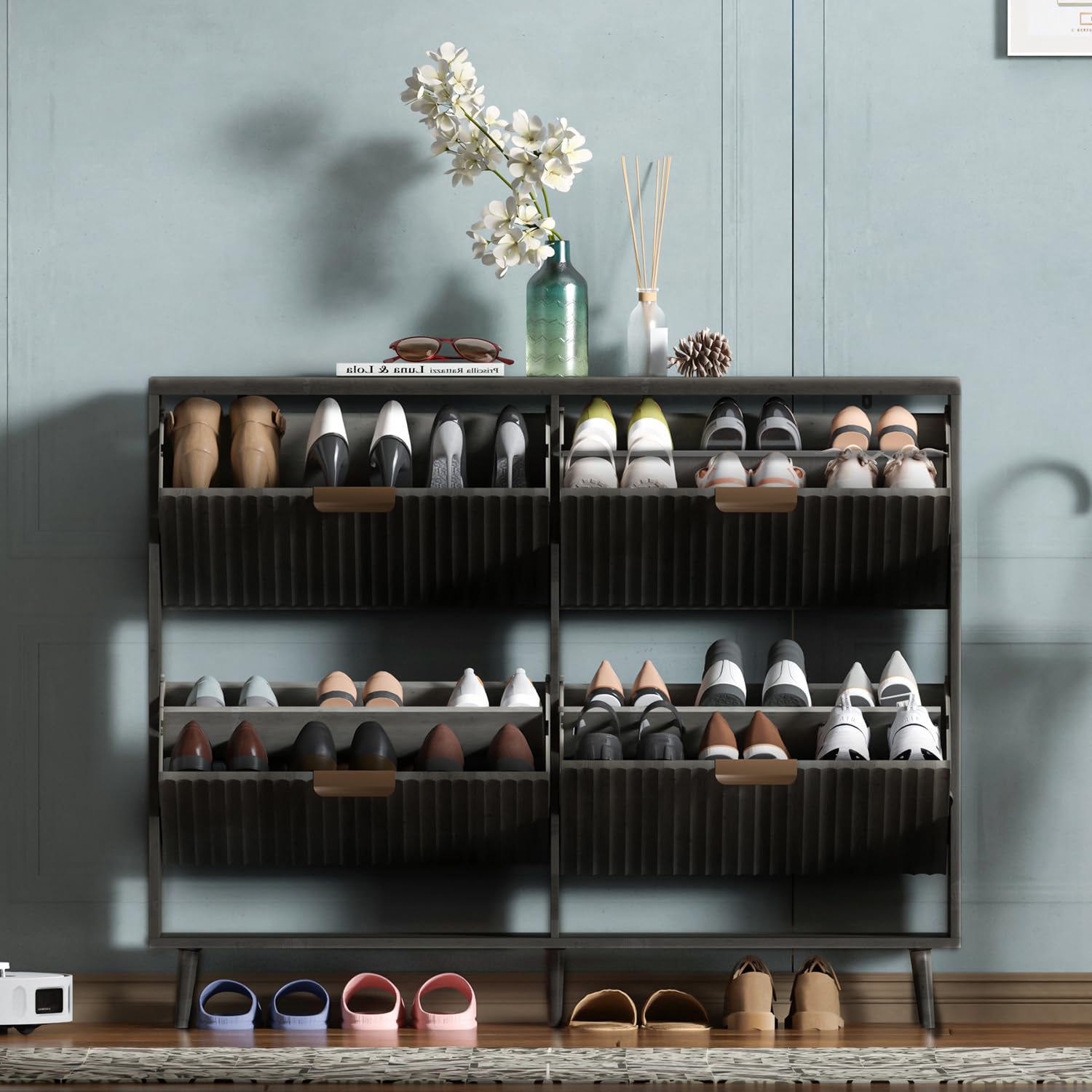 Shoe Cabinet Storage,Modern Fr - Shoe Rack Cabinet Narrow Entryway recension och pris