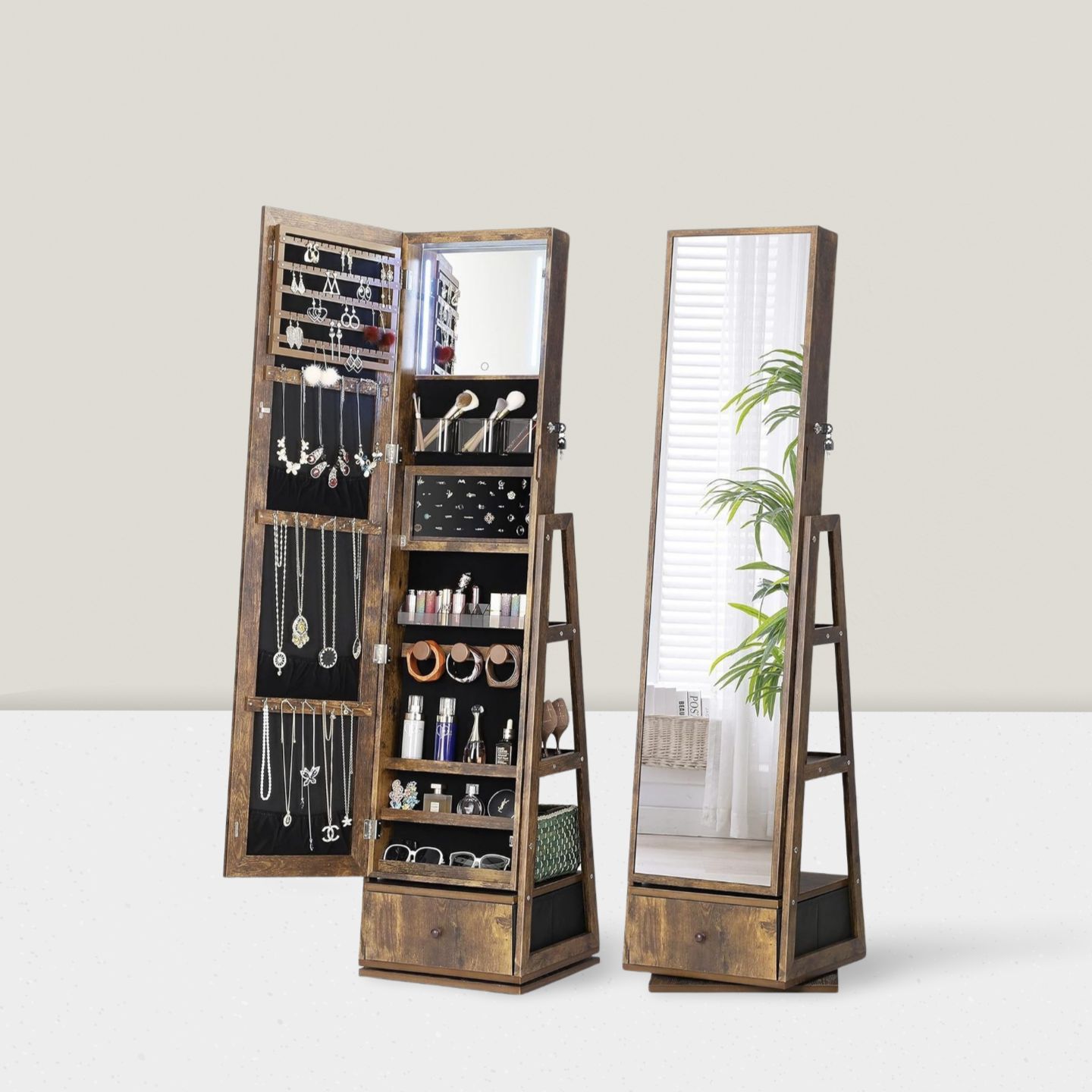 Full-length mirror cloakroom F - Full Length Mirror Jewelry Armoire recension och pris