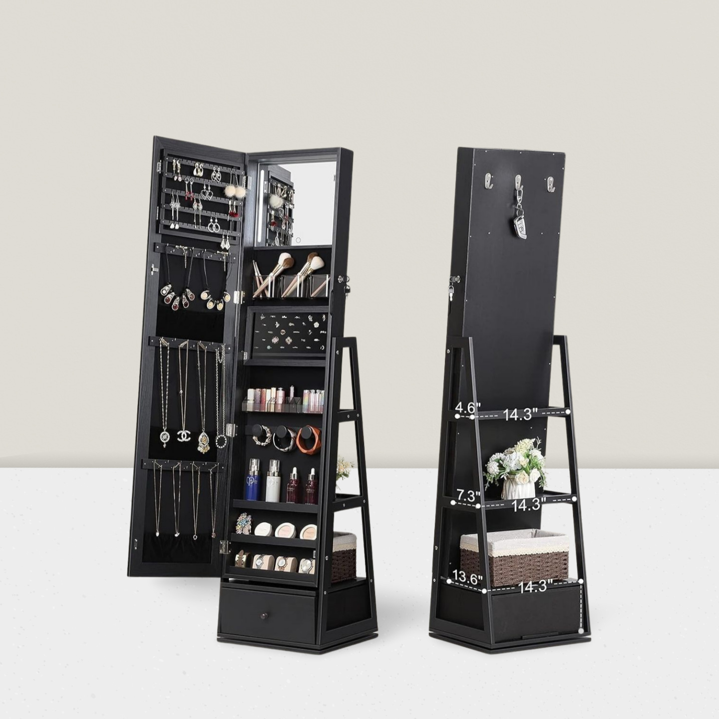 Full-length mirror cloakroom F - Full Length Mirror Jewelry Armoire recension och pris