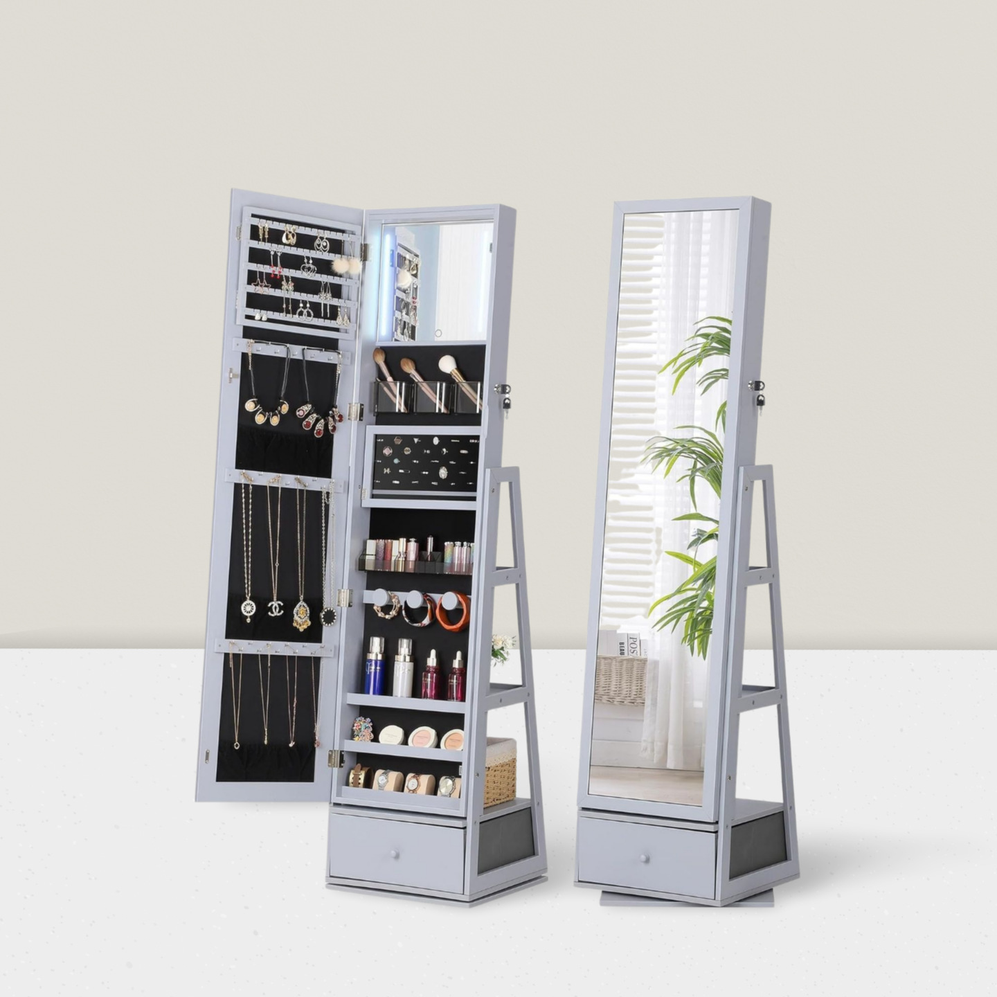 Full-length mirror cloakroom F - Full Length Mirror Jewelry Armoire recension och pris