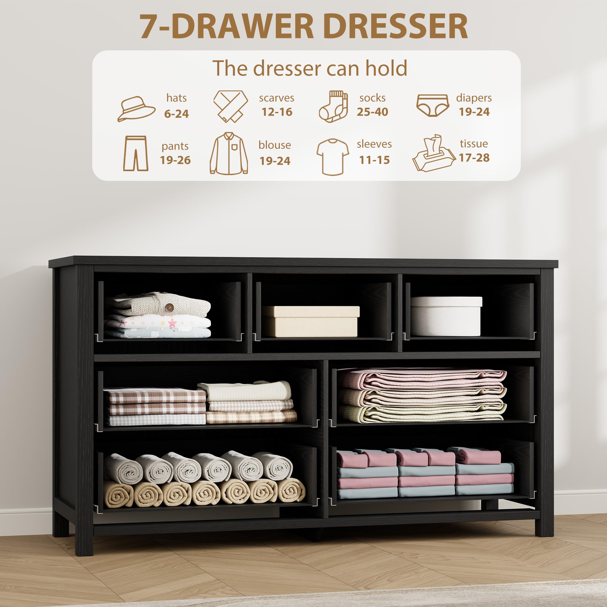 7 Drawer Dresser for Bedroom,  - Bedroom Furniture recension och pris