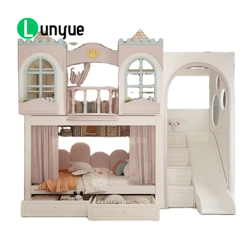 Ankke Custom Princess House Bu - Bunk Bed With Stairs And Slide recension och pris