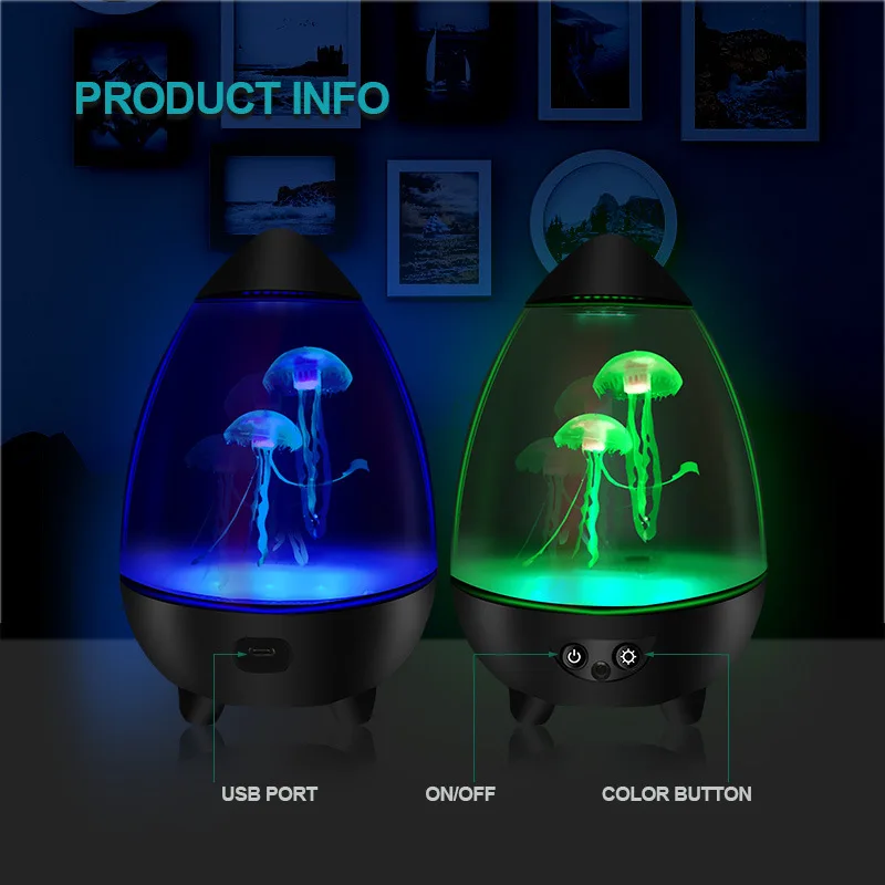 LED fish Lamp Ambient Night Li - Floating Nightstand With Led Light recension och pris
