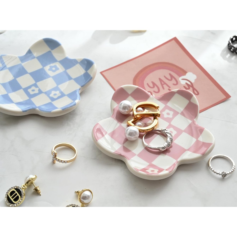 Ceramic Checkered Jewelry Tray - Bedroom Furniture recension och pris