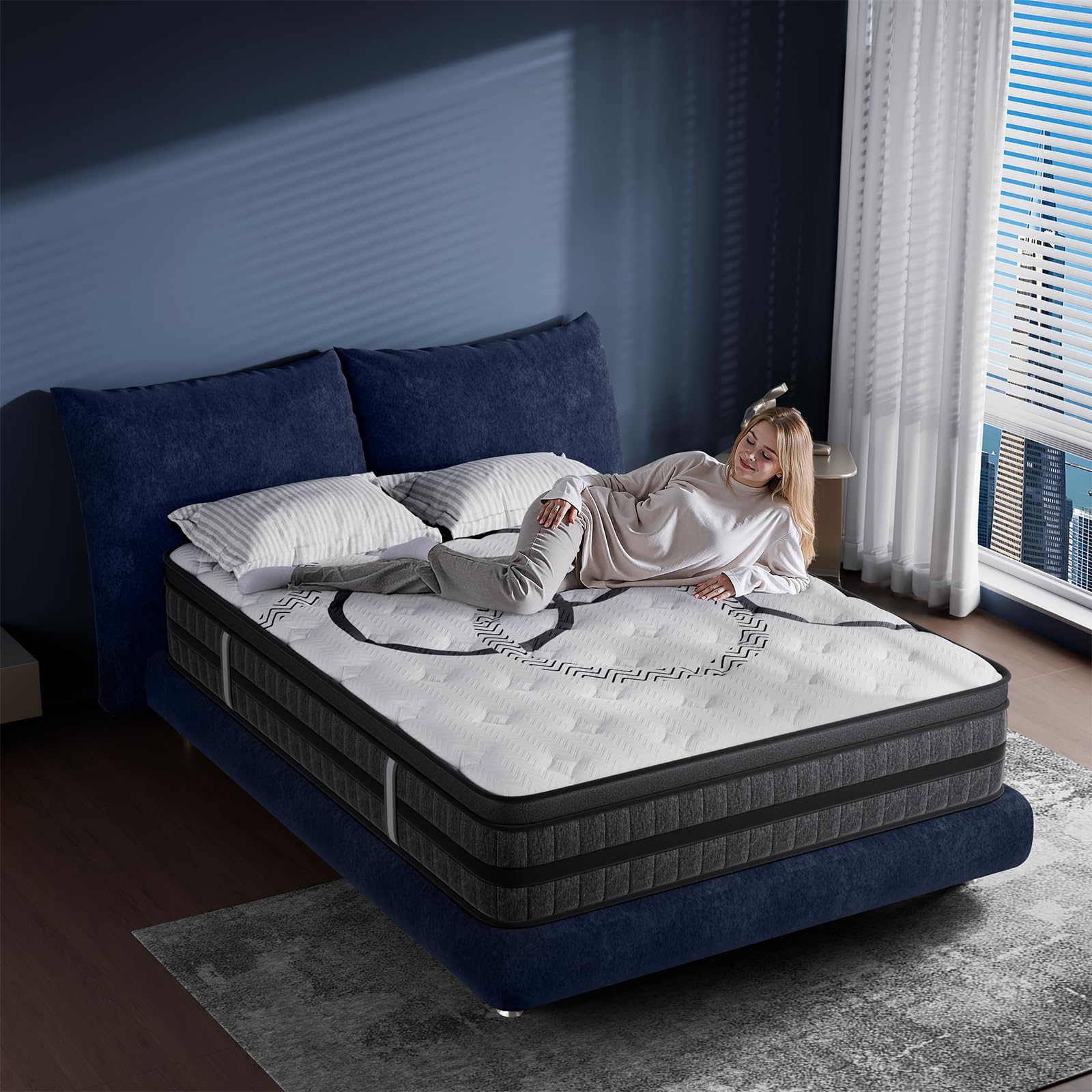 Queen Mattress 12 Inch Hybrid  - Memory Foam Mattress In A Box Queen recension och pris