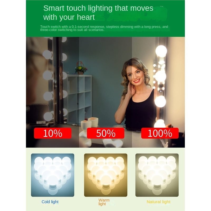 USB Rechargeable LED Vanity Li - Dressing Table Vanity With Lighted Mirror recension och pris