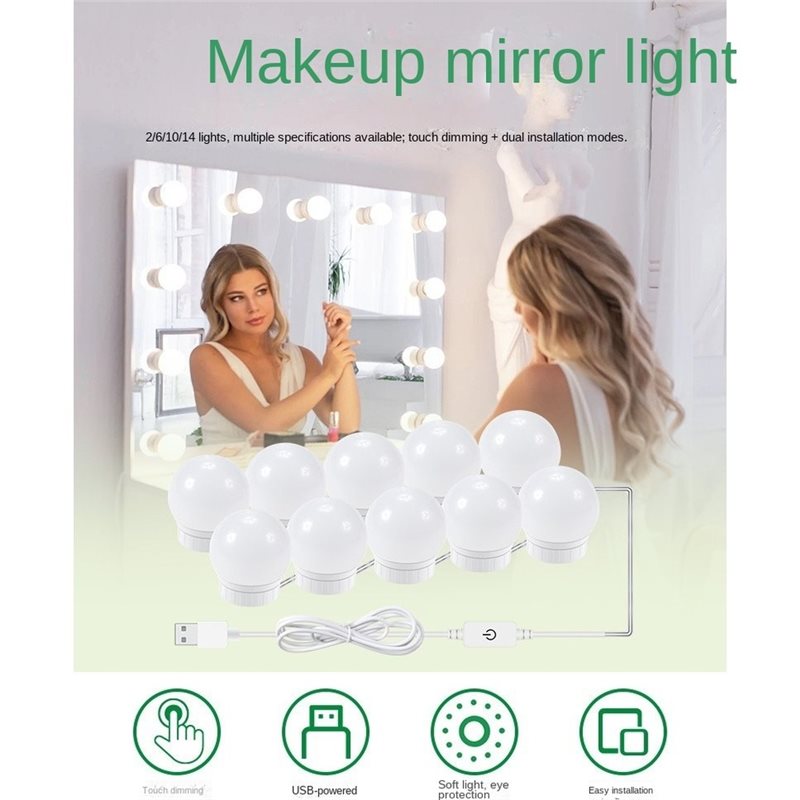 USB Rechargeable LED Vanity Li - Dressing Table Vanity With Lighted Mirror recension och pris