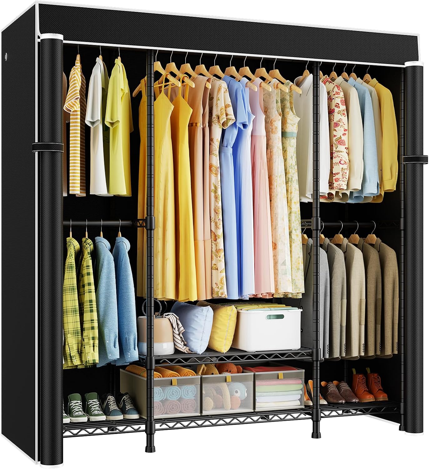 E3C Heavy Duty Portable Closet - Wardrobe Closet Portable Fabric Cover recension och pris