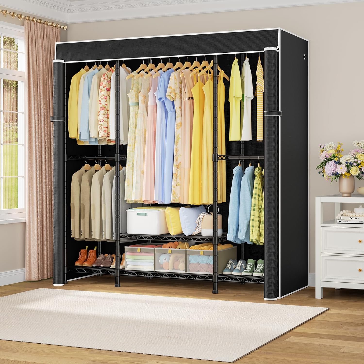 E3C Heavy Duty Portable Closet - Wardrobe Closet Portable Fabric Cover recension och pris