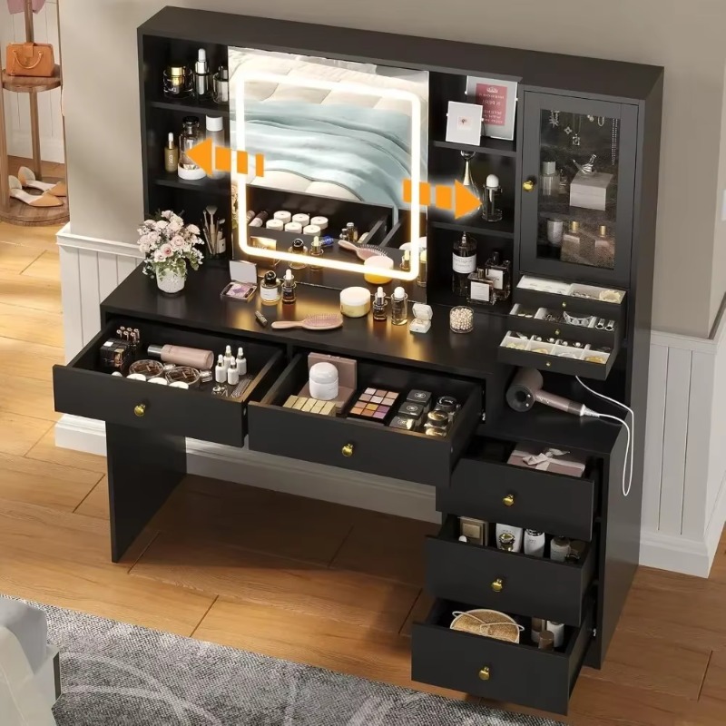 5-Drawer Dressing Vanity Table - Dressing Table Vanity With Lighted Mirror recension och pris