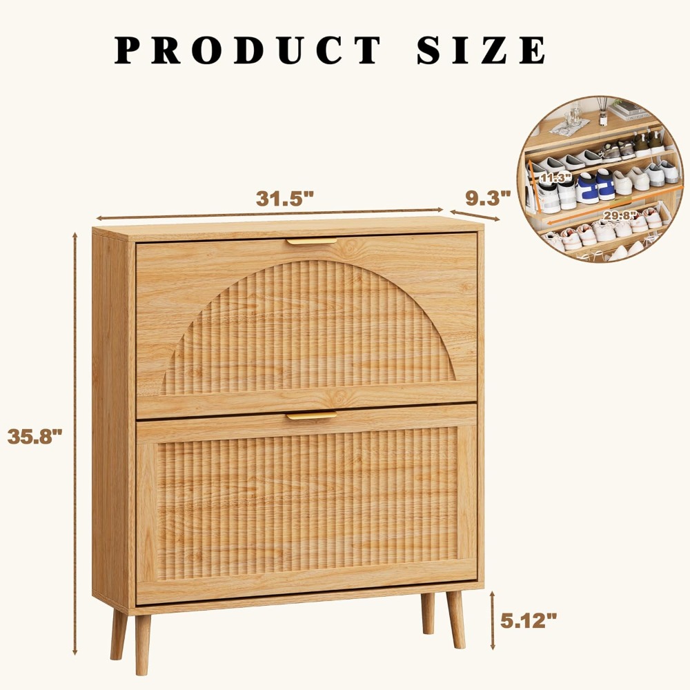 3 Flip Drawer Shoe Storage Cab - Shoe Rack Cabinet Narrow Entryway recension och pris