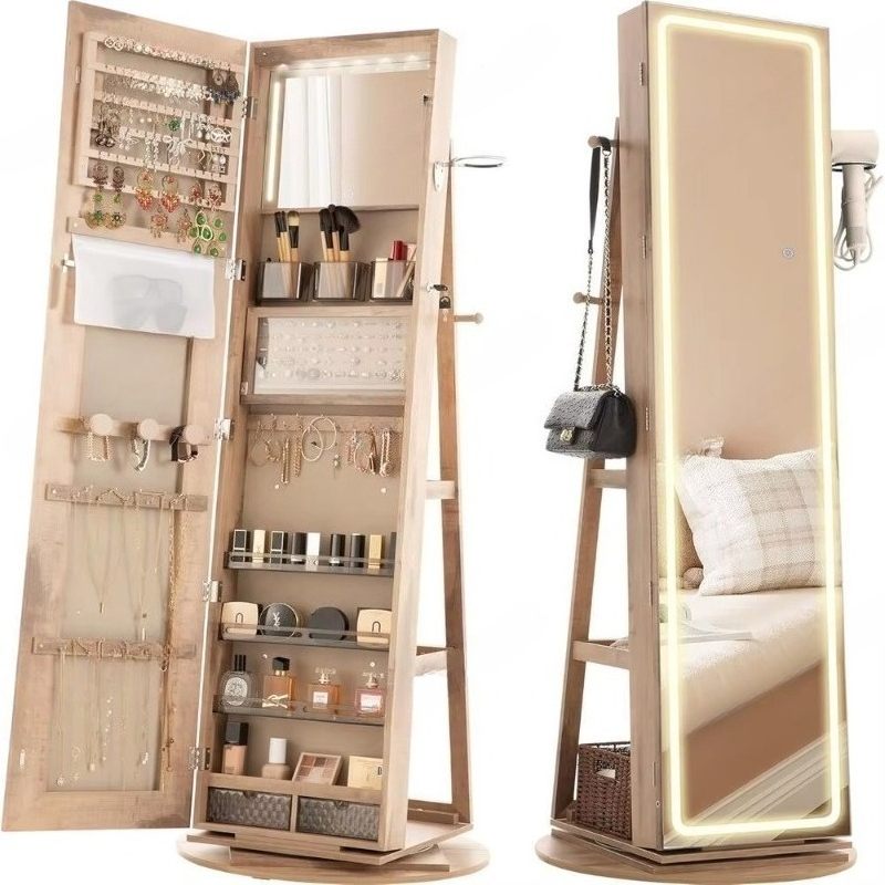 Standing Mirror Jewelry Cabine - Full Length Mirror Jewelry Armoire recension och pris