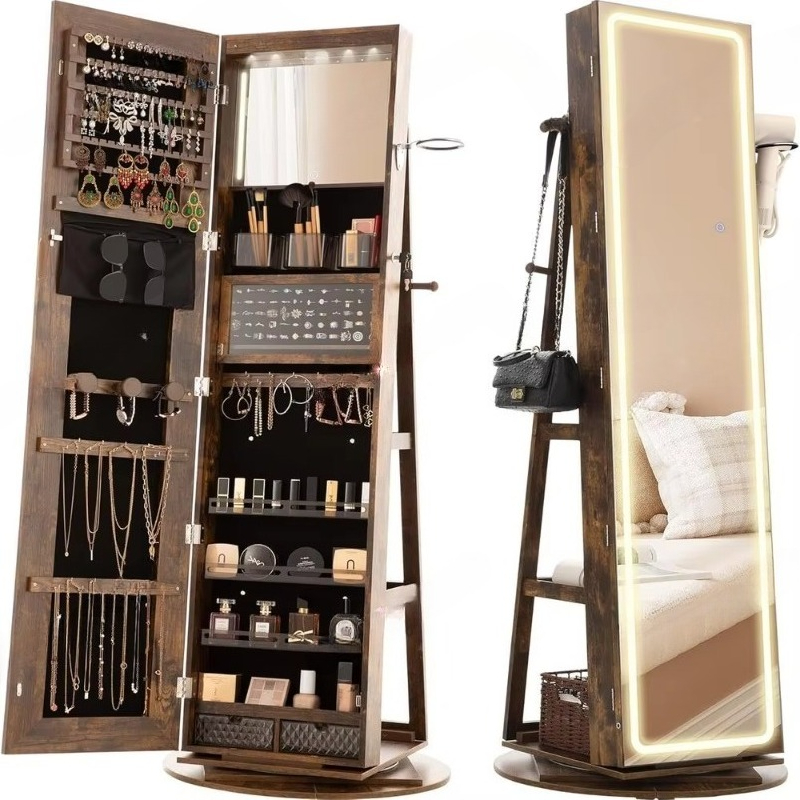 Standing Mirror Jewelry Cabine - Full Length Mirror Jewelry Armoire recension och pris